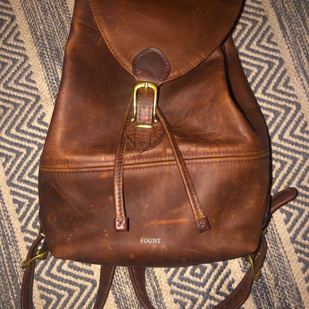 Authentic Fount Coventry Leather Backpack